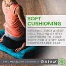 GAIAM ZAFU MEDITATION CUSHION - BLACK - Like New