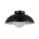 1-Light Flush Mount Ceiling Light White Opal Glass Shade B0C78DQPYR - Black - Brand New