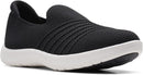 CLARKS WOMEN'S ADELLA STEP SNEAKER - SIZE: WOMEN 8.5 WIDE - BLACK (Black Knit) - Like New