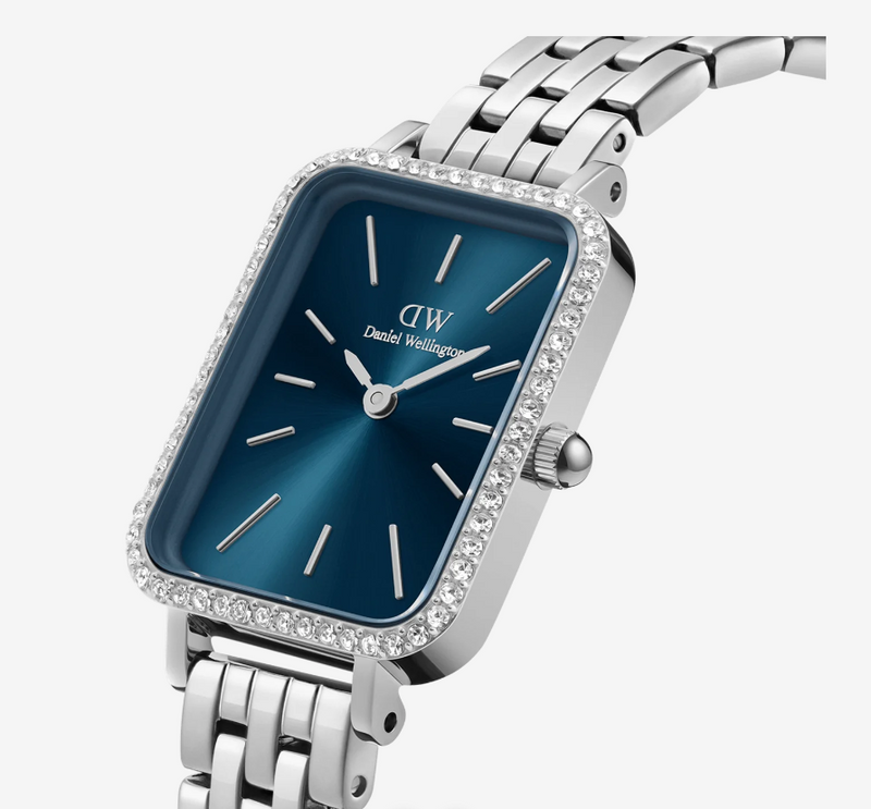 DANIEL WELLINGTON QUADRO LUMINE BEZEL 5-LINK ARCTIC S - SILVER - Scratch & Dent