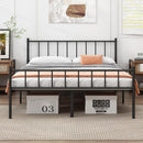 DIIYIV QUEEN BED FRAME CLASSIC METAL PLATFORM MATTRESS S86-Q - BLACK - Like New