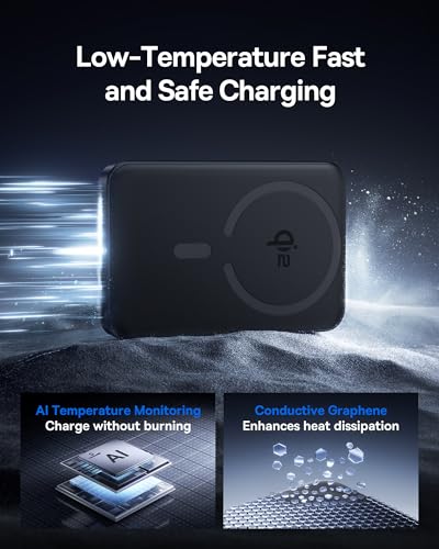 BASEUS FOR MAGSAFE PORTABLE CHARGER QI2 CERTIFIED 15W 10000MAH - BLACK - Brand New