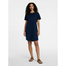 TIME AND TRU COTTON T-SHIRT DRESS WITH SHORT SLEEVES - SIZE: WOMEN M - DARK NAVY - Brand New