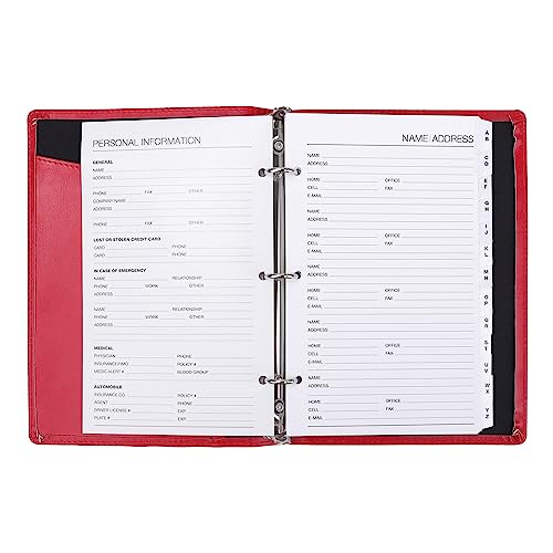 OFFICE DEPOT VINYL RINGBOUND TELEPHONE/ADDRESS BOOK 6 5/16IN. X 9 in RED - Brand New