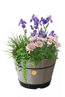 VEGTRUG MEDIUM BARREL GARDEN PLANTER - GRAY - Like New