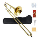MODOUSTRING BB TENOR SLIDE TROMBONE B FLAT BRASS TROMBONE GOLD - Scratch & Dent