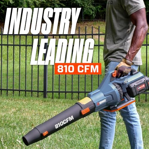 SENIX X6 60 VOLT MAX* HANDHELD CORDLESS LEAF BLOWER UP TO 810 CFM/170 MPH - BLUE - Like New