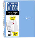 FIVE STAR SPIRAL NOTEBOOK STUDY APP 1 SUBJECT COLLEGE RULED 8.5" X 11" - BLUE - Like New