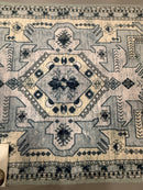 KATHY IRELAND HOME FLANNEL PLUSH AREA RUG 20"X32" - BLUE/WHITE/BEIGE - Brand New