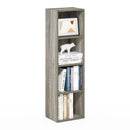 Furinno Pasir Book Shelf 4-Tier Modern Bookshelf Open Shelves 9 x 12 x 42 - Grey - Like New