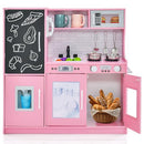Costzon Kids Kitchen Playset Wooden Pretend Cooking Toy Set - Pink - Brand New
