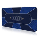 YUZPKRSI 70 X 35 INCH POKER MAT 8 PLAYERS TEXAS HOLD'EM POKER TABLE - BLUE BLACK - Like New