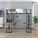 DHP ABODE TWIN SIZE METAL LOFT BED, 4323019- BLACK - Like New