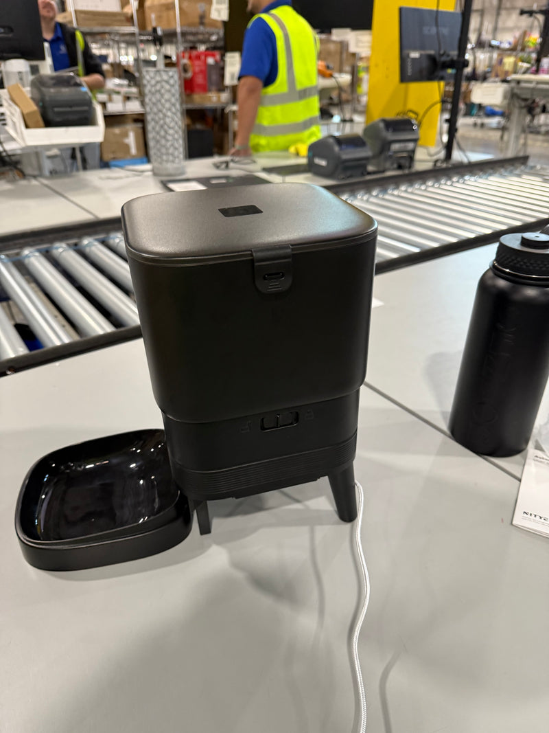 NITYERS AUTOMATIC CAT FEEDER 5L TIMED CAT DRY FOOD DISPENSER - BLACK - Like New