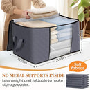 FAB TOTES STORAGE BAGS FOR CLOTHES AND BLANKET FOLDABLE 6 PIECE SET - GRAY - Like New