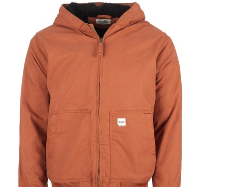 EDDIE BAUER MEN'S HOODED BOMBER JACKET - ADOBE - SIZE: SMALL - Like New