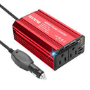 FS400W 400W POWER INVERTER, FSATBTNE DC 12V TO 110V AC CAR, 2 AC OUTLETS - RED - Like New