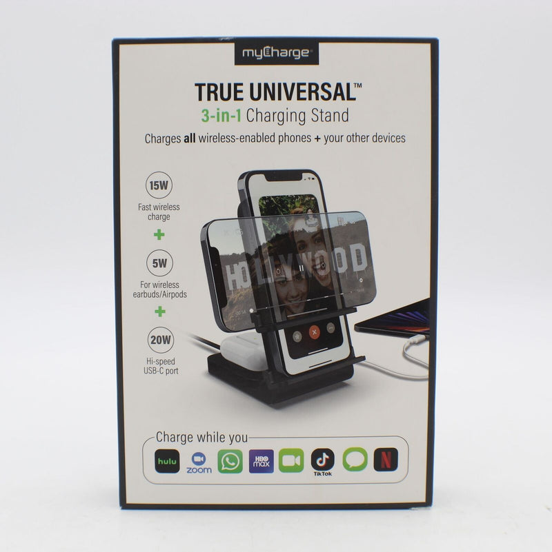 MyCharge True Universal 3 in 1 Wireless Charging Stand CDS165KG-A - Black Like New
