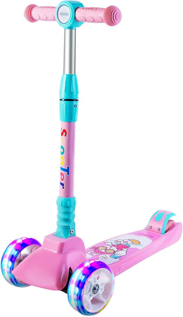 SULIVES 3 WHEEL SCOOTER FOR KIDS AGES 2-12 HEIGHT ADJUSTABLE CUBISM / MODERN ART - Like New