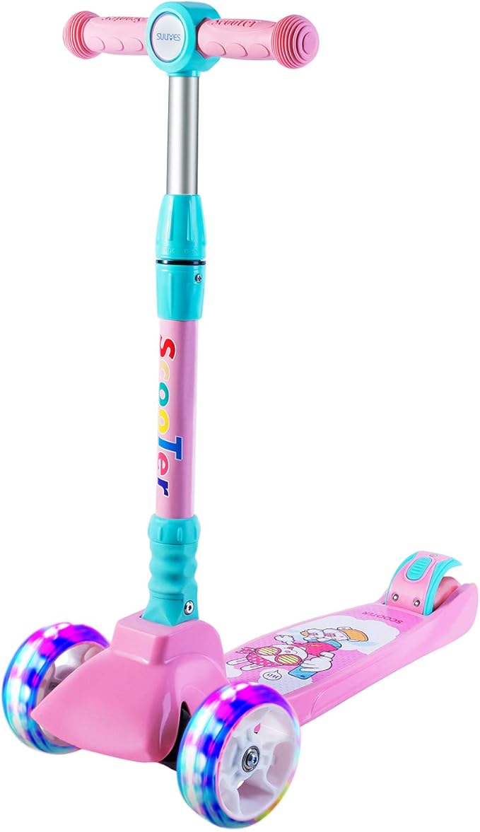 SULIVES 3 WHEEL SCOOTER FOR KIDS AGES 2-12 HEIGHT ADJUSTABLE CUBISM / MODERN ART - Like New