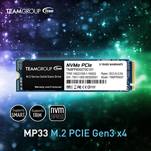 TEAMGROUP MP33 256GB SLC Cache 3D NAND TLC NVMe 1.3 PCIe Gen3x4 TM8FP6256G0C101 - Like New