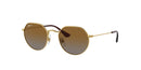 RAY BAN KIDS JACK SUNGLASSES GOLD FRAME, GRAY GRADIENT BROWN, 45MM - Like New