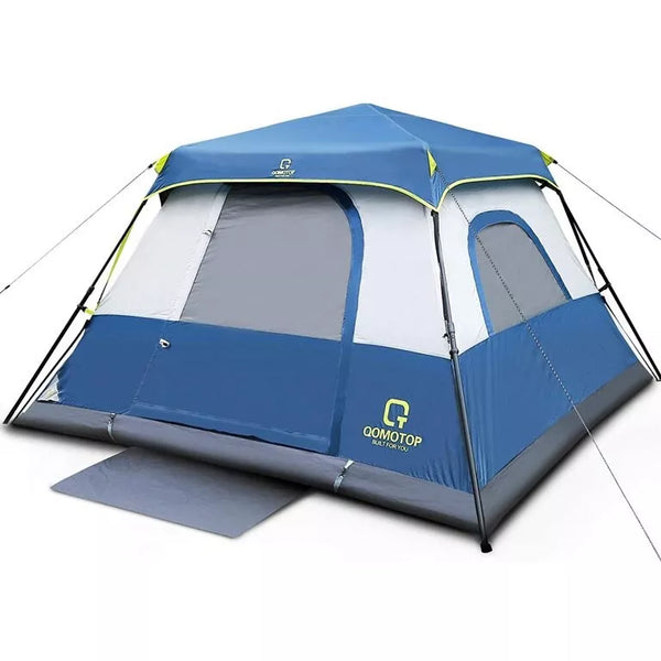 QOMOTOP 6 PERSON 60 SECONDS SET UP CAMPING TENT WATERPROOF POP UP TENT - BLUE - Like New