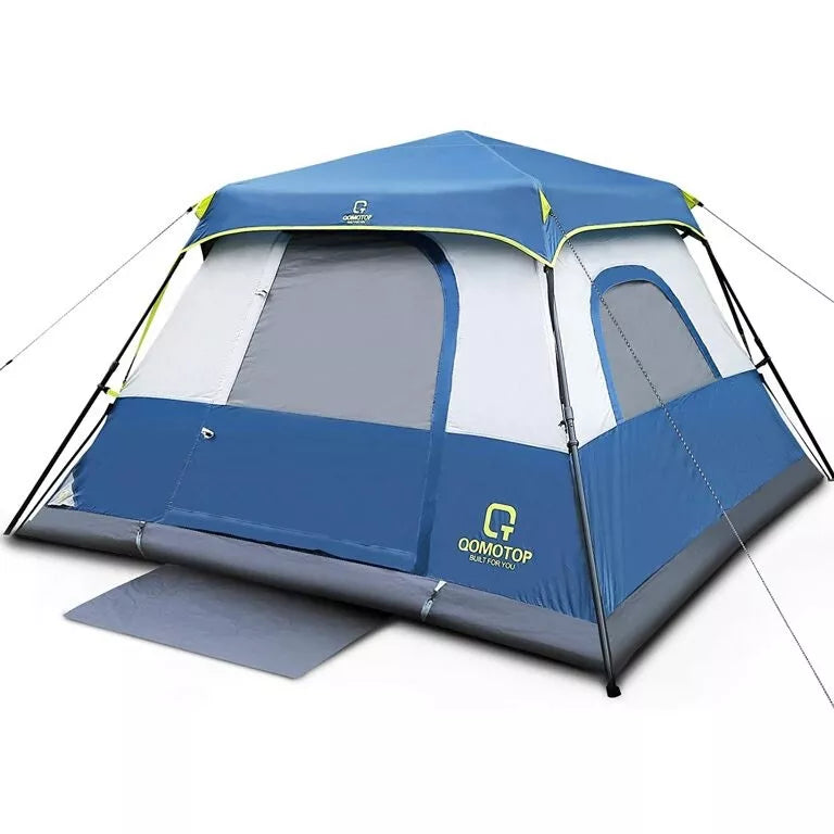 QOMOTOP 6 PERSON 60 SECONDS SET UP CAMPING TENT WATERPROOF POP UP TENT - BLUE - Like New