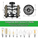 BrightHome Farmhouse Rustic Light Fixture Ceiling Mount - Black - Like New