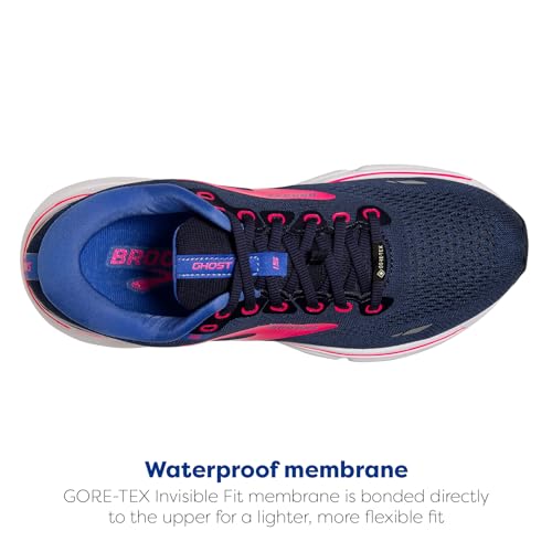 BROOKS WOMEN'S GHOST 15 GTX RUNNING SHOE - PEACOAT/BLUE/PINK WOMENS 7 US - Like New