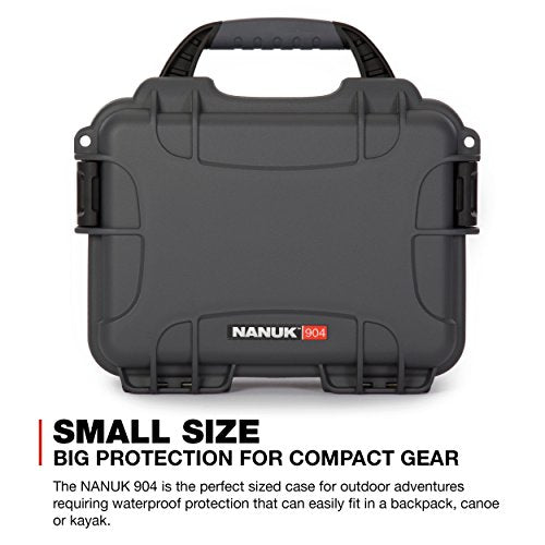 NANUK 904 WATERPROOF HARD CASE WITH FOAM INSERT - GRAPHITE - Brand New