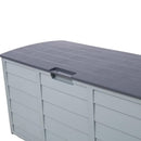 HEARTH AND HAVEN 75-GALLON OUTDOOR PLASTIC DECK BOX WITH BUILT-IN WHEELS - GRAY - Like New