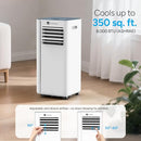 DR.PREPARE 8,000 BTU Portable Air Conditioner WiFi 4-in-1 - White/Navy - Like New