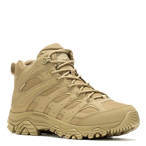 J003917 MERRELL MEN MOAB 3 MID TACTICAL WATERPROOF BOOTS, DARK COYOTE, SIZE 10 - Like New