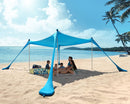 PETNOZ BEACH TENT CANOPY SUN SHADE UPF50+, EASY POP UP 10×10 FT 4 POLE - BLUE - Like New