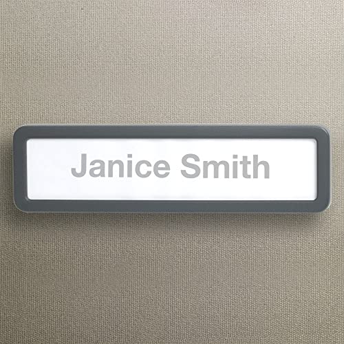 OFFICE DEPOT CUBICLE NAME PLATE 2 5/8"x 9 1/8"x 7/8" 30% Recycled, Charcoal - Like New