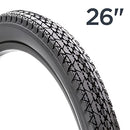 SCHWINN CRUISER BIKE TIRE WITH KEVLAR BLACK 26 X 2.12-INCH PUNCTURE GUARD - Brand New