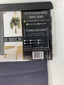 SALLY TEXTILES HOUSTON SOLID BLACKOUT WINDOW PANEL - NAVY - Brand New