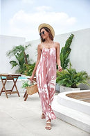FKEEP WOMEN'S LOOSE V NECK SLEEVELESS ADJUSTABLE SPAGHETTI B-PINK SIZE 2XL - Like New