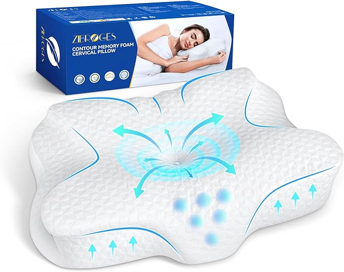 Zibroges Cervical Pillow Memory Foam Pillow for Neck Head - Scratch & Dent