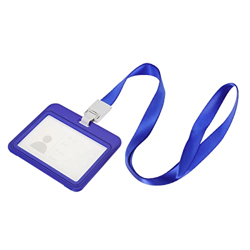 MECCANIXITY ID Badge holder 4x3.1" Name Tag ABS Double Sided Window - Blue - Like New