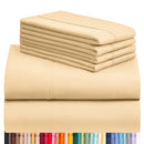 LUXCLUB 6 PC SHEET SET BED SHEETS DEEP POCKETS 18" KING - BUTTER - Brand New