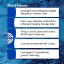 NDS 253GY Spee-D Channel Drain Grate 4-1/8" Wide X 2 feet Long Gray Plastic - Brand New