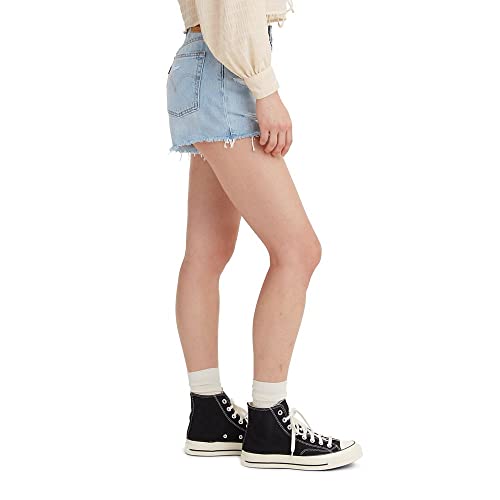 563270269 LEVI'S WOMEN'S 501 ORIGINAL SHORTS WOMEN 32 MEDIUM INDIGO DESTRUCTED - Brand New