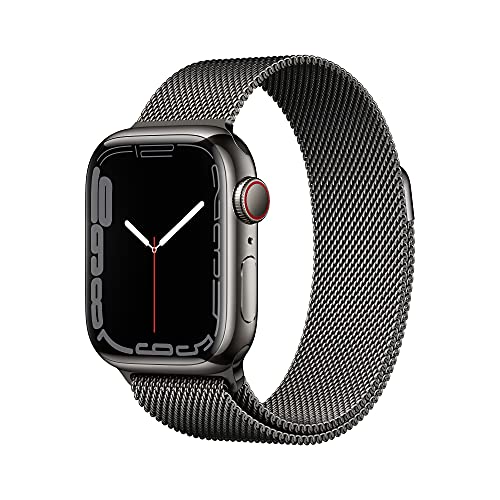 APPLE WATCH SERIES 7 GPS CELLULAR 41MM STAINLESS STEEL WATCH MKHK3LL/A - BLACK - Like New
