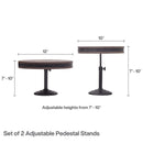 MIKASA RUSTIC SET OF 2 ADJUSTABLE SERVING PLATTER CAKE STANDS - MANGO WOOD/IRON - Like New