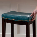 Linon Carson Blue Backless Counter Stool Brown - Brand New