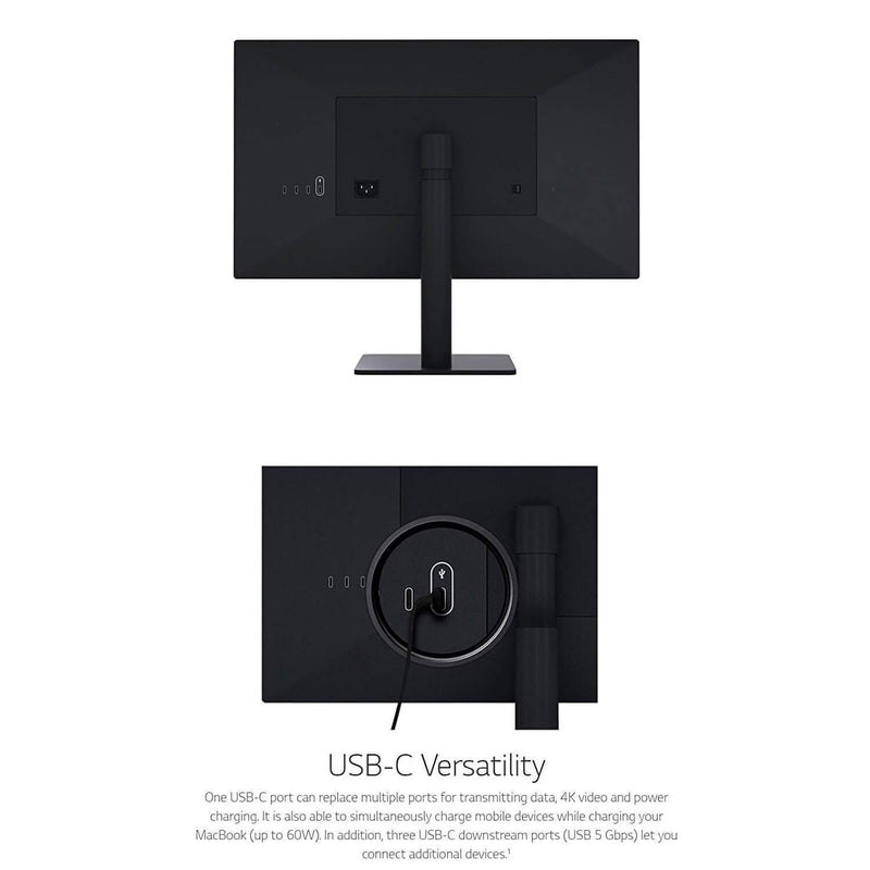 LG UltraFine 22" 4K IPS LED Monitor for MacBook Pro USB-C Black 22MD4KA-B - Like New