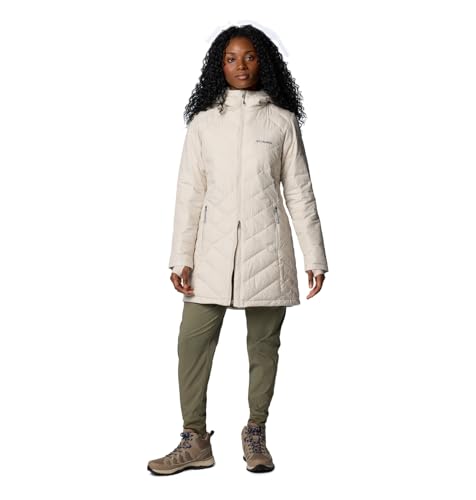 WL0011 COLUMBIA WOMEN'S HEAVENLY LONG HOODED JACKET DARK STONE Size 2XL - Brand New