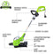 Greenworks 5.5 Amp 15" Corded Electric String Trimmer 21272 - Green Like New